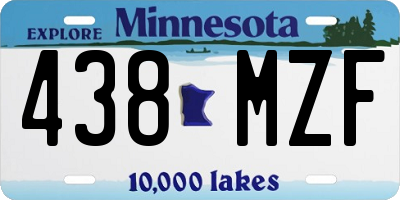 MN license plate 438MZF