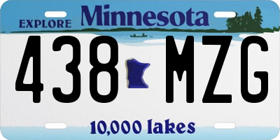 MN license plate 438MZG