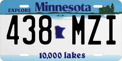 MN license plate 438MZI