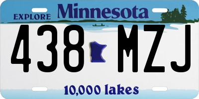 MN license plate 438MZJ