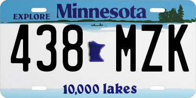 MN license plate 438MZK