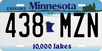MN license plate 438MZN
