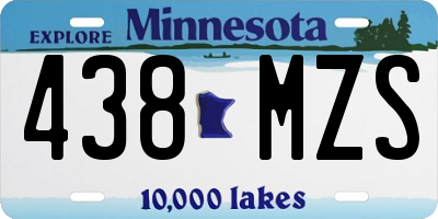 MN license plate 438MZS