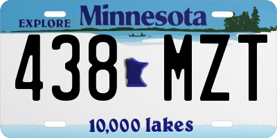 MN license plate 438MZT