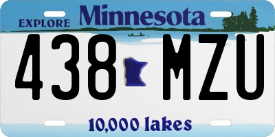 MN license plate 438MZU