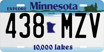MN license plate 438MZV