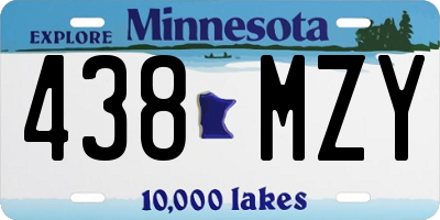 MN license plate 438MZY