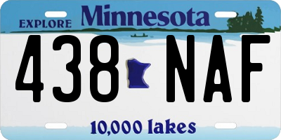 MN license plate 438NAF