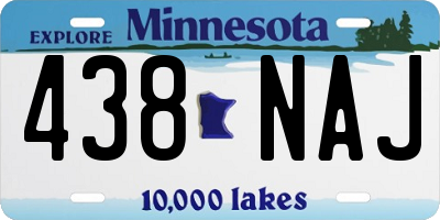MN license plate 438NAJ