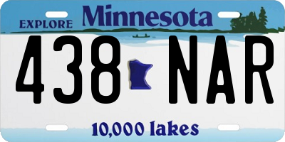 MN license plate 438NAR