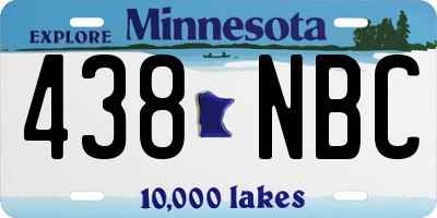 MN license plate 438NBC