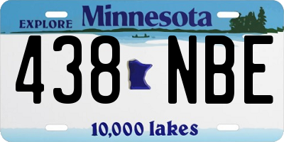 MN license plate 438NBE