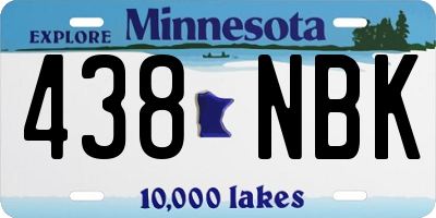 MN license plate 438NBK