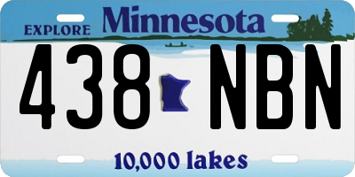 MN license plate 438NBN