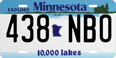 MN license plate 438NBO