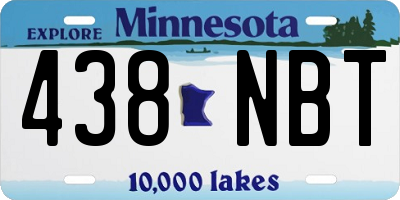 MN license plate 438NBT