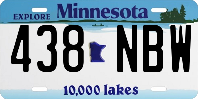 MN license plate 438NBW