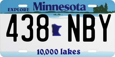 MN license plate 438NBY