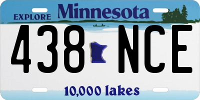 MN license plate 438NCE