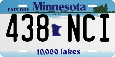 MN license plate 438NCI