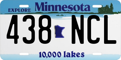 MN license plate 438NCL