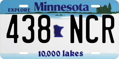 MN license plate 438NCR