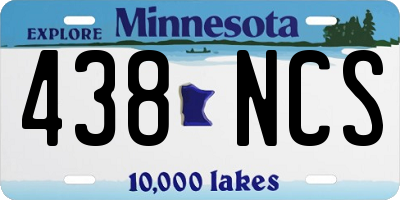 MN license plate 438NCS