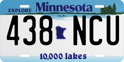 MN license plate 438NCU
