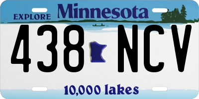 MN license plate 438NCV