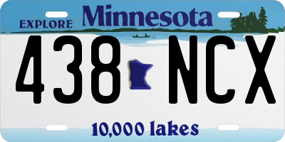 MN license plate 438NCX