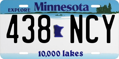 MN license plate 438NCY
