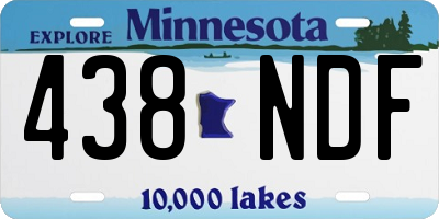 MN license plate 438NDF