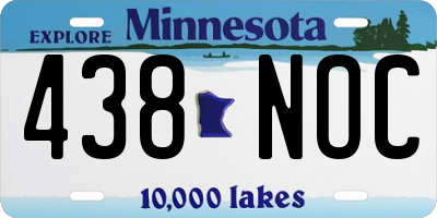 MN license plate 438NOC