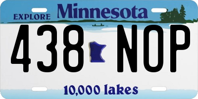 MN license plate 438NOP