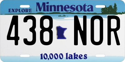 MN license plate 438NOR