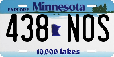 MN license plate 438NOS