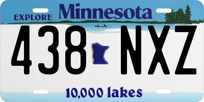 MN license plate 438NXZ
