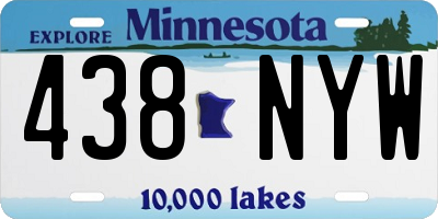 MN license plate 438NYW