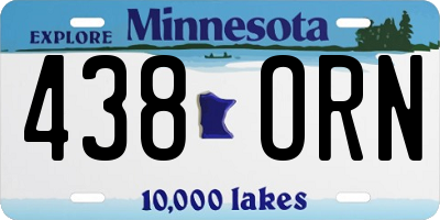 MN license plate 438ORN