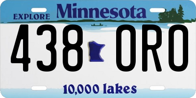 MN license plate 438ORO
