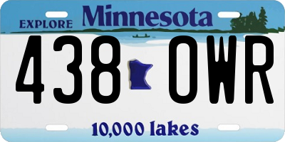 MN license plate 438OWR