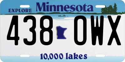MN license plate 438OWX