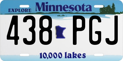 MN license plate 438PGJ