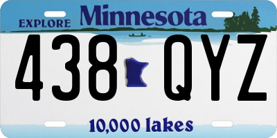 MN license plate 438QYZ