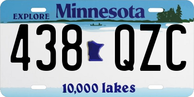 MN license plate 438QZC