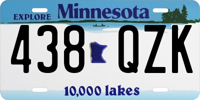 MN license plate 438QZK