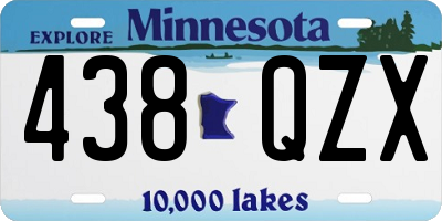 MN license plate 438QZX