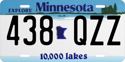 MN license plate 438QZZ