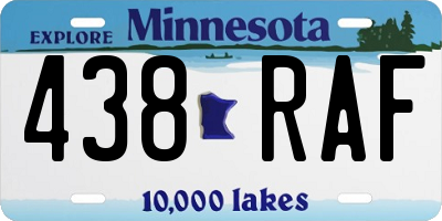 MN license plate 438RAF