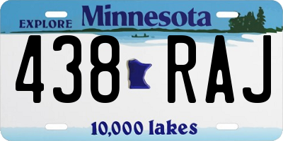 MN license plate 438RAJ